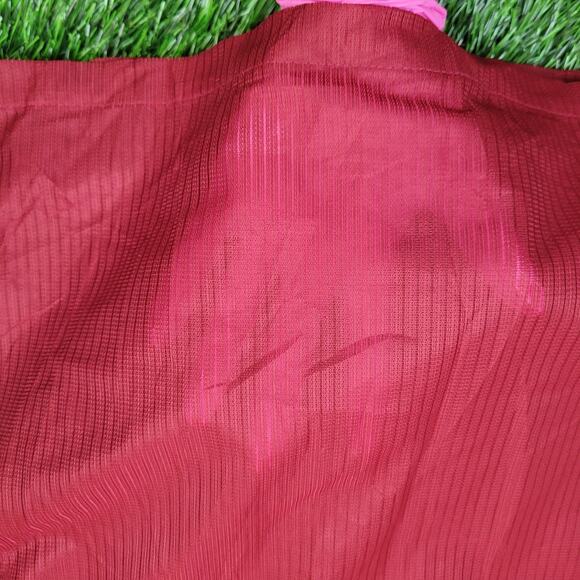 Vintage 90s Haband Textured Disco Button Shirt 2XL 26x29 Red - Picture 11 of 11